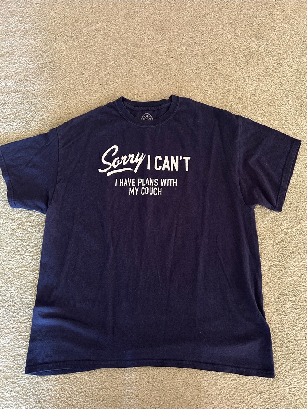 DOM Mens Graphic T Shirt 'Sorry, I Cant...I Have Plans With My Couch Size XL